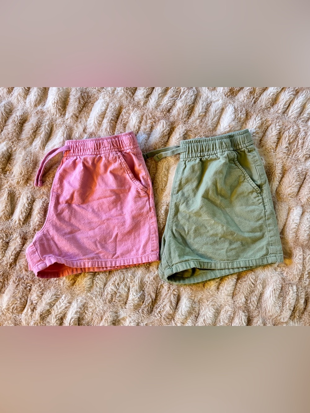 Cat & Jack - Pink and Sage Green Elastic-Waist Shorts Bundle